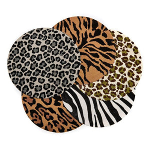 15" Round Mod Animal Print Placemat