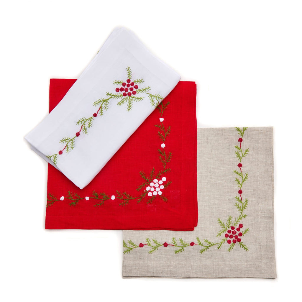 Winter Woods Embroidered Napkin Set