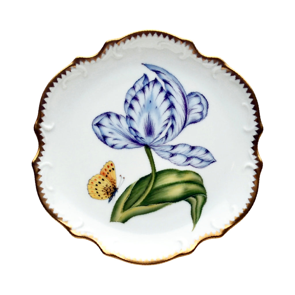 Anna Weatherley Old Master Tulips Purple & Blue Bread and Butter Plate