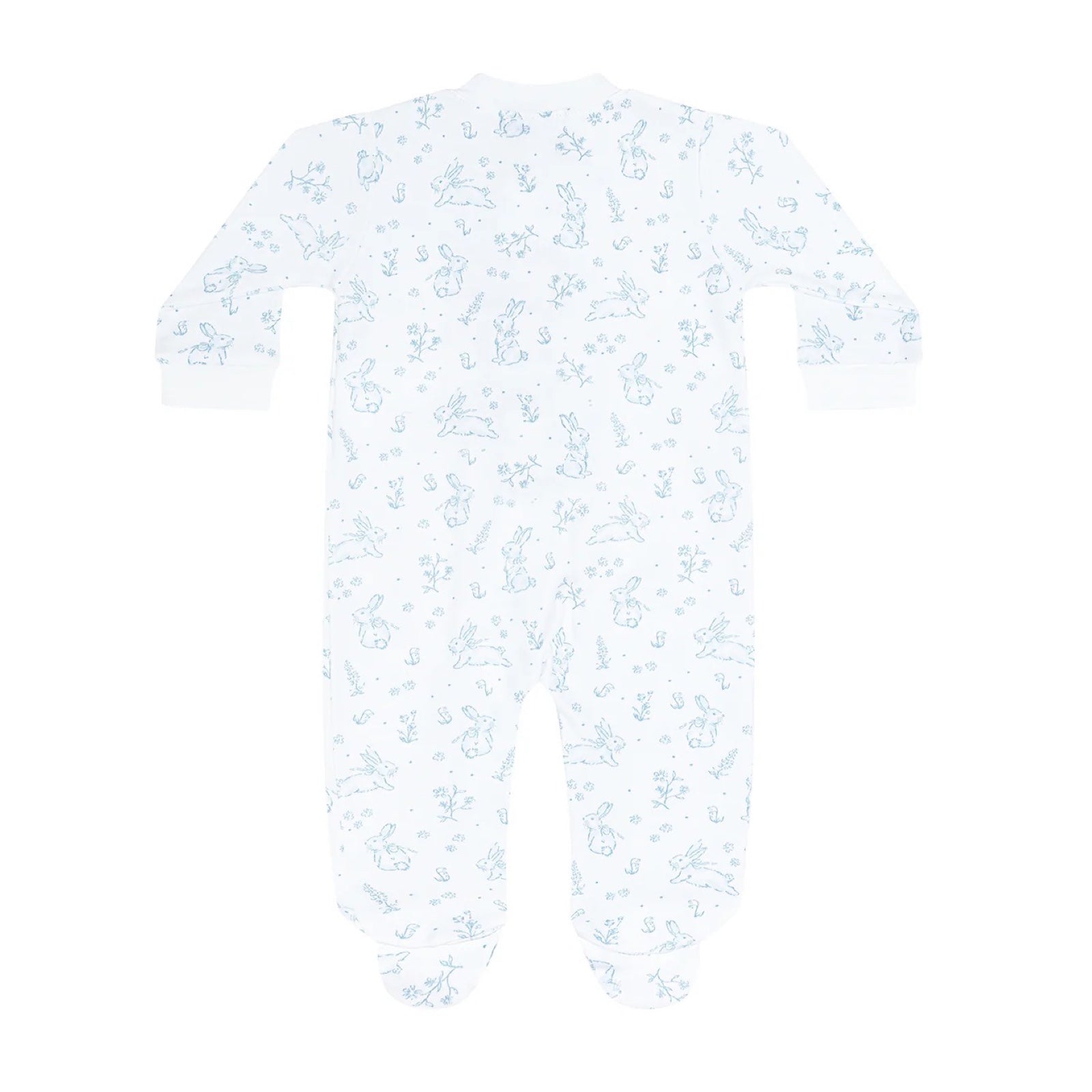 Blue Bunny Toile Zipper Footie