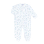 Blue Bunny Toile Zipper Footie