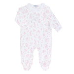 Pink Bunny Toile Crossover Footie