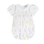 Spirals Print Smocked Bubble