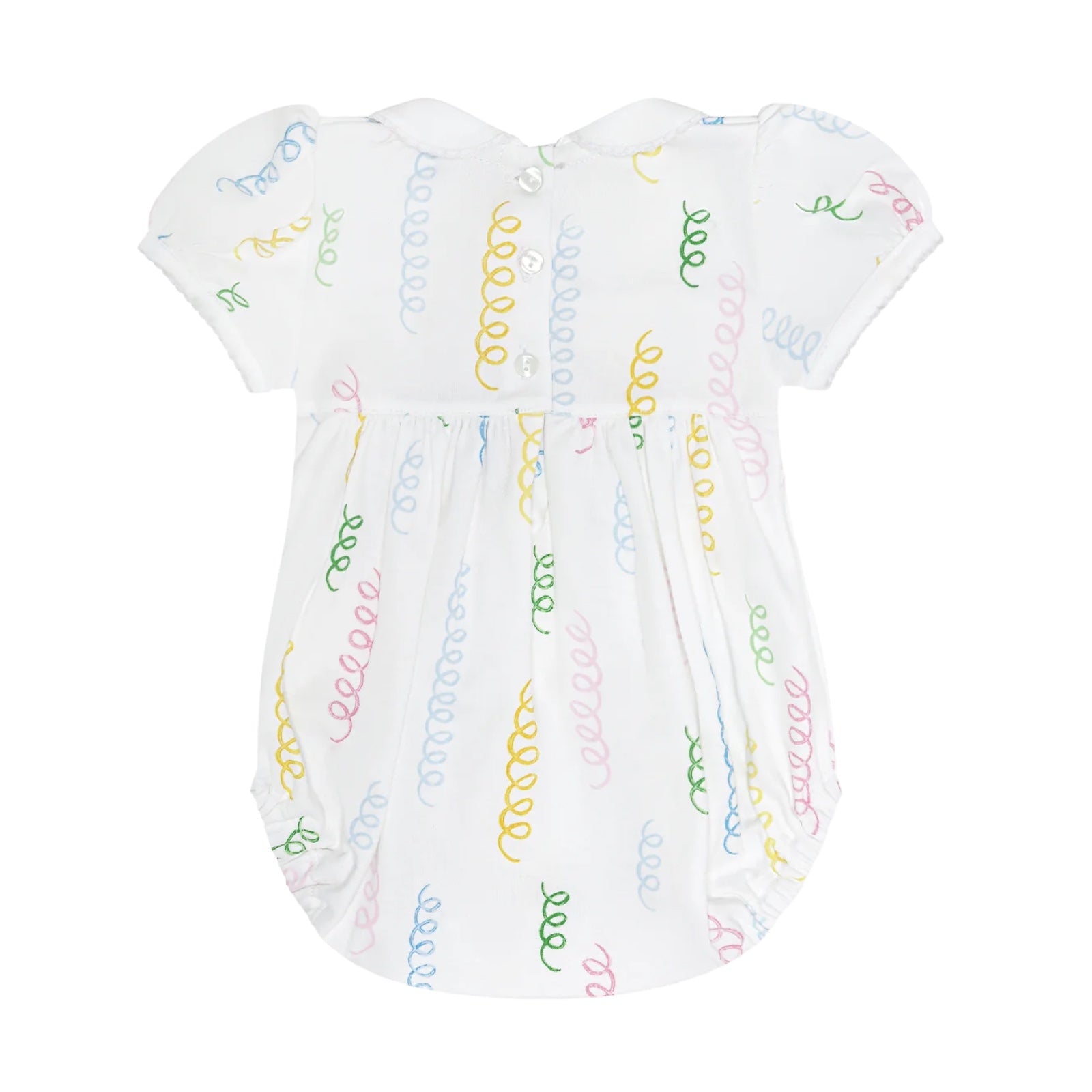 Spirals Print Smocked Bubble