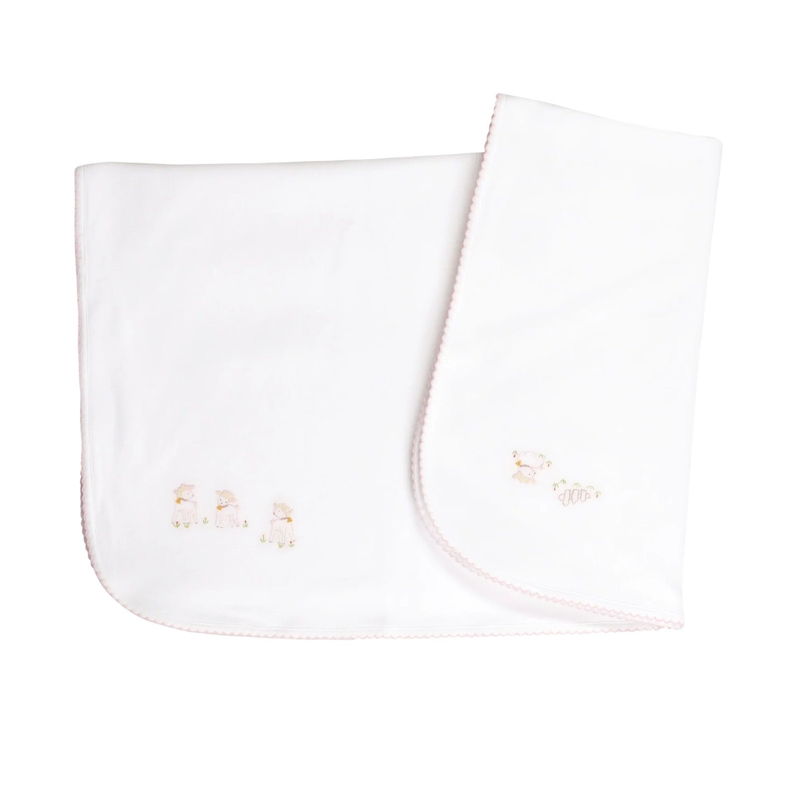 Lamb Baby Blanket Pink