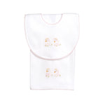 Lamb Embroidery Baby Bib and Burp Cloth